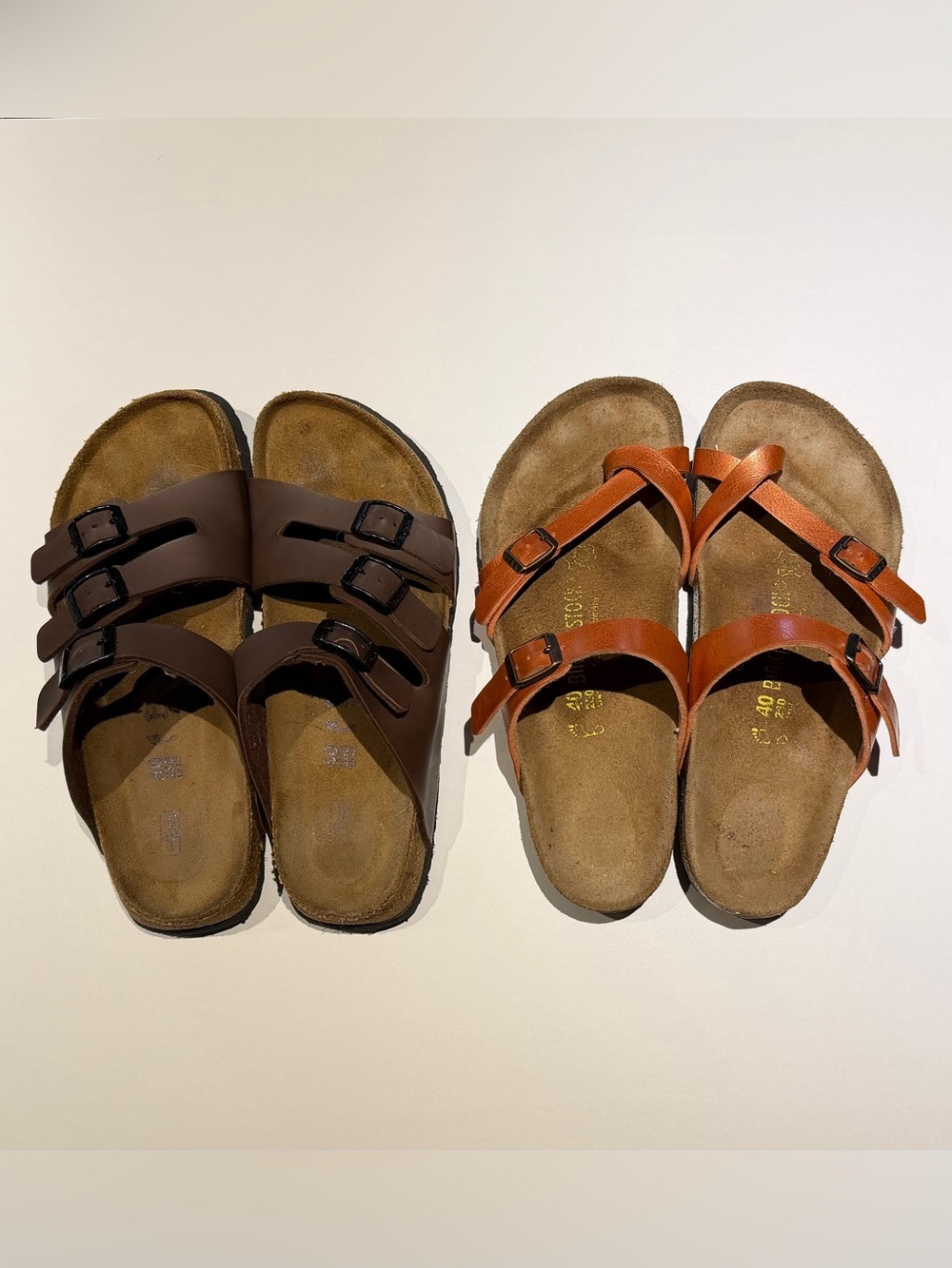 Birkenstock Size 40 Sandals - Betula Florida Brown & Birkenstock Mayari Orange